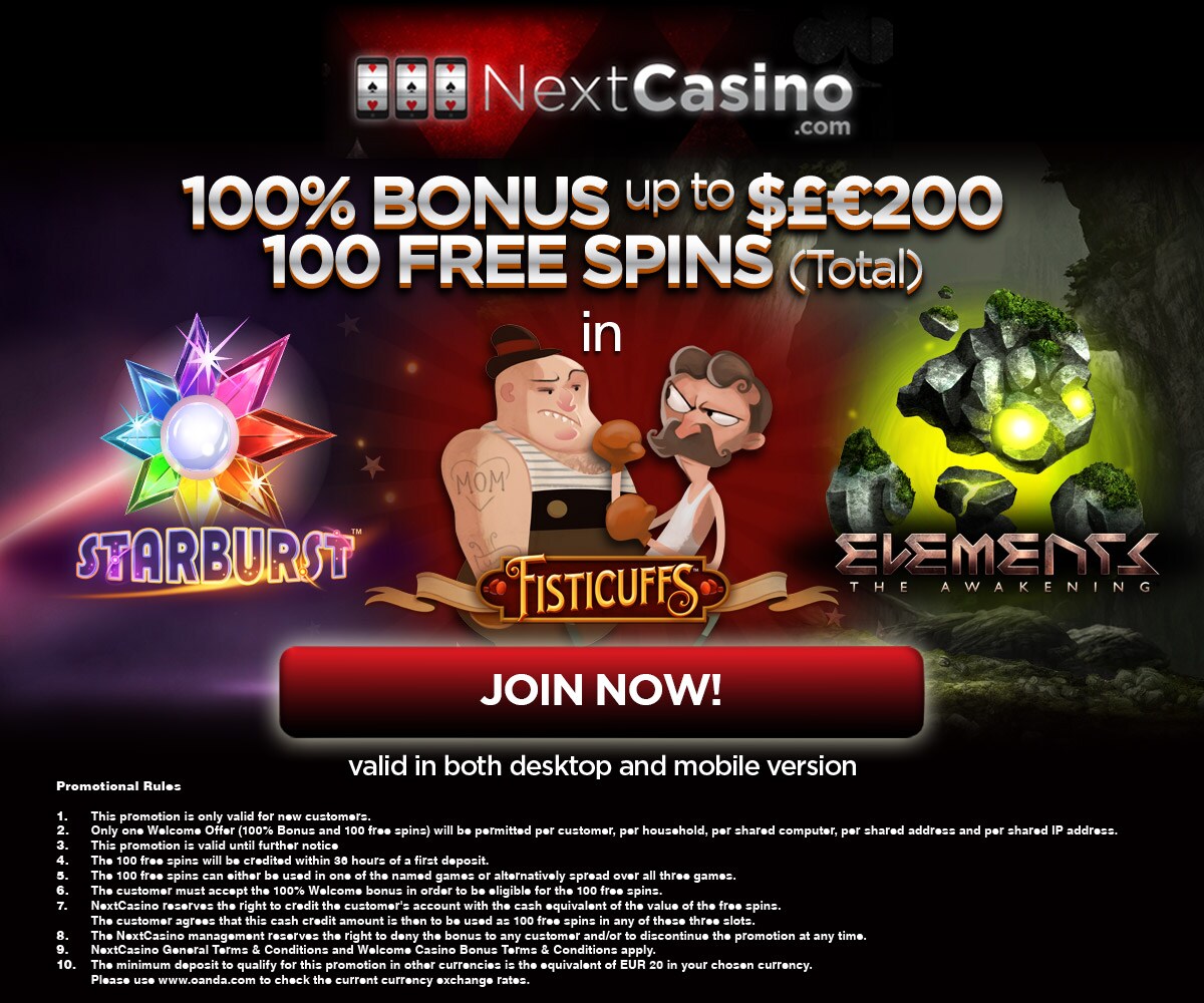 NextCasino 100 ilmaiskierrosta + 100% bonus NetEnt kasinopelejä nc spins NextCasino 100 ilmaiskierrosta + 100% bonus NetEnt kasinopelejä