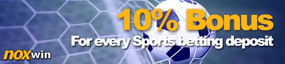 Sports betting bonus – 10% cash bonus for every deposit